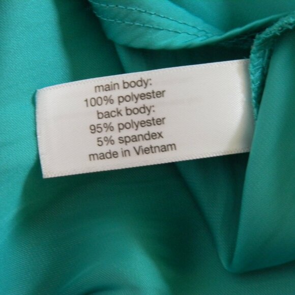 Lane Bryant Green Satin Top Smocked Details on Shoulder Holiday Christmas EUC - Picture 4 of 4